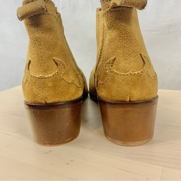 ZARA Western Style Suede Pointed Toe Ankle Booties Sz 6‎ - Picture 3 of 4